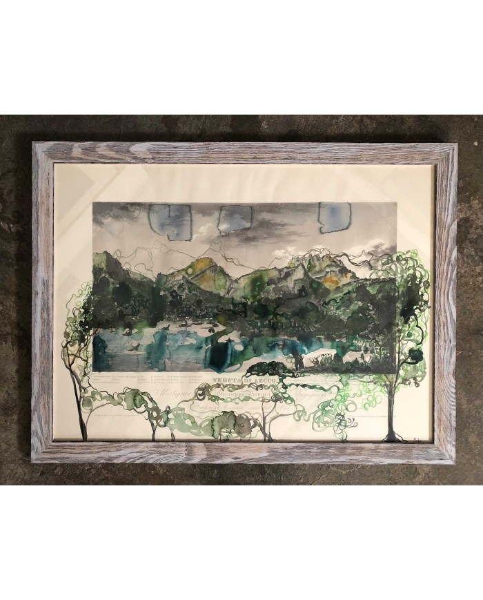 Veduta di Lecco interpretata da Mita Bolzoni artista comasca